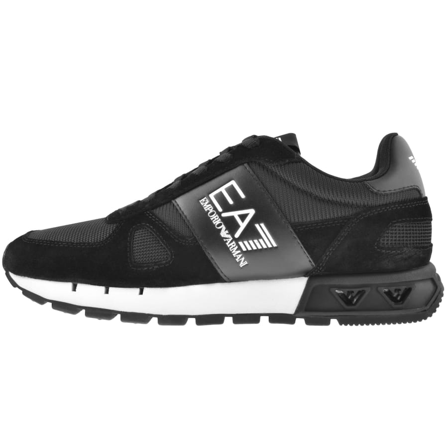 EA7 Emporio Armani Logo Trainers Black Mainline Menswear Denmark